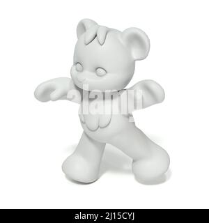 3D-Illustration eines niedlichen und lustigen Teddybären Stockfoto