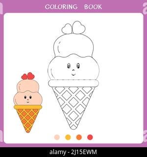 Cute Vanille Eis zum ausmalen Stockfoto
