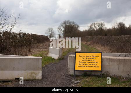 Green Lane Sledmere in der Nähe des Tatton Sykes-Denkmals Stockfoto