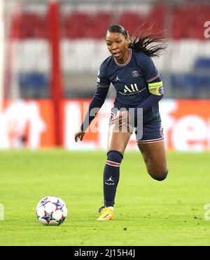 firo: Fuvuball: Fußball: 03/22/2022 Champions League der Frauen, Saison 2021/2022 Viertelfinale erste Etappe, FC Bayern Mvºnchen - Paris Saint-Germain, Grace Geyoro, Paris Saint-Germain, PSG, Paris, Einzelaktion, Stockfoto