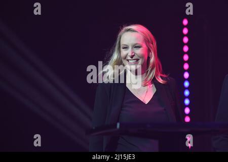 Frankreich, PARIS, 2022-03-22. Die große Wertedebatte, organisiert von AKTUELLEN WERTEN und den ERWECKERN, Debatte mit Marion Marechal. Quelle: francois pauletto/Alamy Live News Stockfoto