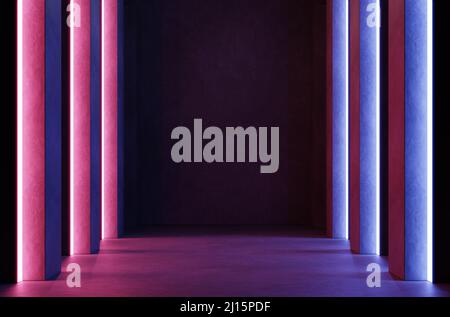 Moderne futuristische Sci Fi Hintergrund, Science Hintergrund Fiktion Interieur.3D Rendering Stockfoto