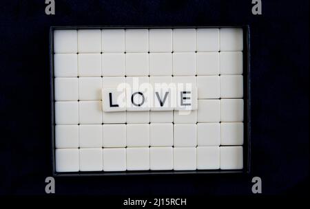 Liebe: Wörter aus Buchstabenkombinationen Stockfoto