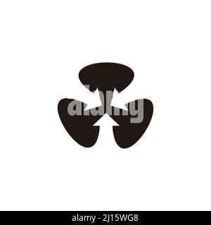 Mittelpfeile einfacher Vektor des negativen Leerzeichens Stock Vektor