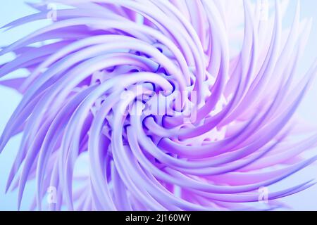 3D Rendering abstrakt rosa rund fraktal, Portal. Runde Spirale auf schwarzem isolierten Hintergrund Stockfoto