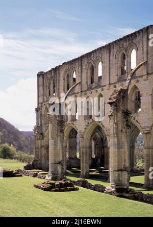 Rievaulx Abbey, Klosterkirche, Ostseite des Chors Stockfoto