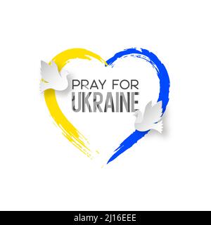Betet für das Konzept der Ukraine. Stock Vektor
