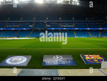 MANCHESTER, ENGLAND - 1. NOVEMBER 2016: Etihad Stadium im City of Manchester Stadium vor dem UEFA Champions League-Spiel der Gruppe C zwischen Manchester City und dem FC Barcelona. Copyright: Cosmin Iftode/Picstaff Stockfoto