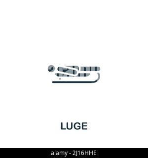 Luge-Symbol. Monochromes, einfaches Symbol für Vorlagen, Webdesign und Infografiken Stock Vektor