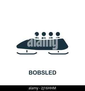 Bobsled-Symbol. Monochromes, einfaches Symbol für Vorlagen, Webdesign und Infografiken Stock Vektor