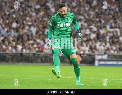 MANCHESTER, ENGLAND - 14. SEPTEMBER 2016: Monaco-Torwart Danijel Subasian feiert ein Tor, das sein Team während des UEFA Champions League-Spiel der Gruppe E zwischen Tottenham Hotspur und AS Monaco im Wembley-Stadion erzielt hat. Copyright: Cosmin Iftode/Picstaff Stockfoto