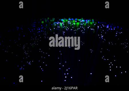 Lichtwellenleiter-Lampe bei Dunkelheit Stockfoto