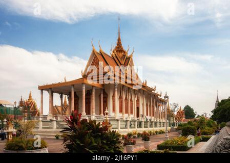 Königspalast in Phnom Penh, Kambodscha. Silberne Pagode Stockfoto