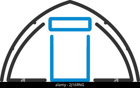 Ikone Des Touristischen Zeltes. Editierbare Fettformatier Umriss Mit Farbfülldesign. Vektorgrafik. Stock Vektor