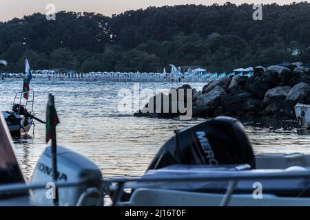 Meeresfotos in Primorsko, Bulgarien - Spätsommer Stockfoto