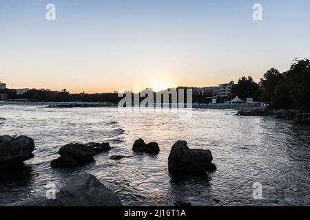 Meeresfotos in Primorsko, Bulgarien - Spätsommer Stockfoto