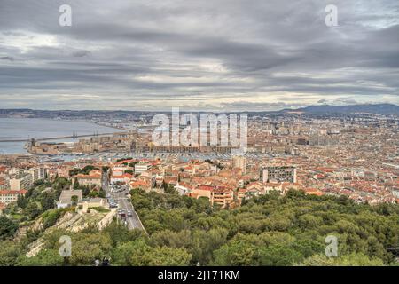 Wahrzeichen von Marseille, HDR-Bild Stockfoto