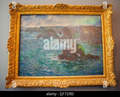 Paris, Frankreich, innen, Nahaufnahme, Rodin Museum, Gemälde von Claude Monet, musee rodin paris, Seascape, Impressionisten Gemälde Stockfoto