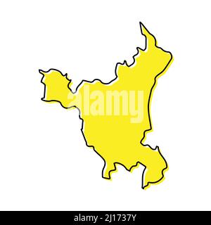 Einfache Übersichtskarte von Haryana ist ein Staat von Indien. Stilisiertes, minimalistisches Liniendesign Stock Vektor