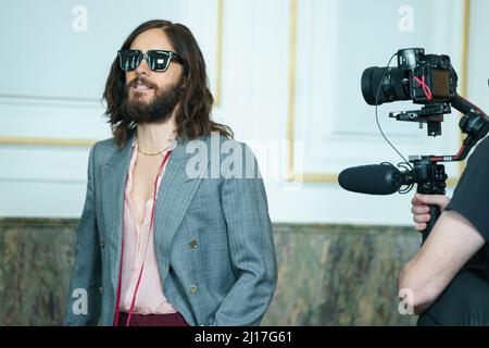 Madrid, Spanien. 23. März 2022. Der amerikanische Schauspieler Jared Leto nimmt an der Fotozelle von 'Morbius' in Madrid Teil. Kredit: SOPA Images Limited/Alamy Live Nachrichten Stockfoto