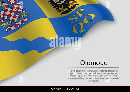 Die Flagge von Olomouc ist ein Staat der Tschechischen republik. Banner- oder Ribbon-Vektorvorlage Stock Vektor