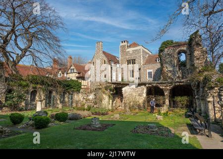 Kräutergarten, Bezirke, Kathedrale Von Canterbury, Canterbury, Kent Stockfoto