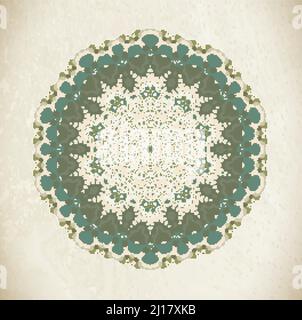 Grünes Mandala. Runde Ornament Muster isoliert Stock Vektor