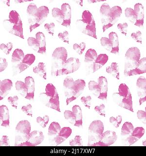 Nahtloses Valentinstags-Muster. Nahtloser Herz-Hintergrund in rosa und weißen Farben Stock Vektor