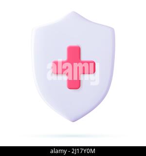 Gesundheitskonzept. Schildsymbol 3D. Stock Vektor