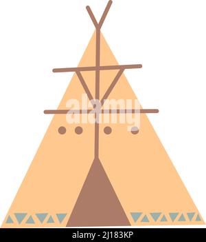 Süßes Tipi. indianisches Zelt im Boho-Stil Stock Vektor