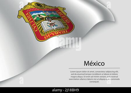 Die Flagge von México ist eine Region von Mexiko. Banner- oder Ribbon-Vektorvorlage Stock Vektor