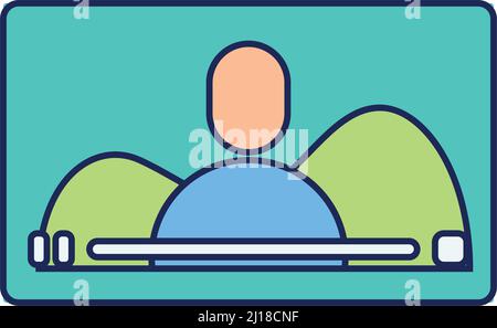 Isoliertes Tablet-Gerät, das ein Video-Symbol-Vektor abspielt Stock Vektor