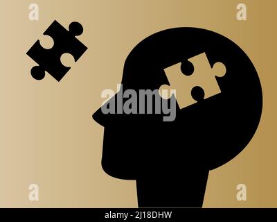 Kopf mit Puzzle-Stücke Vektor-Illustration Stock Vektor