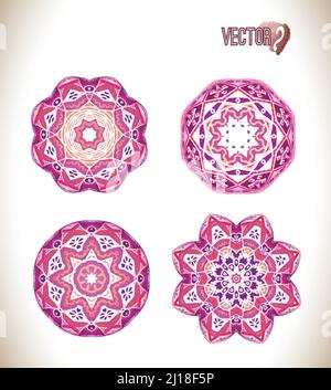 Rosa Aquarell Vektor Hintergrund. Set von abstrakten Aquarell Kunst Hintergrund Hand malen Stock Vektor