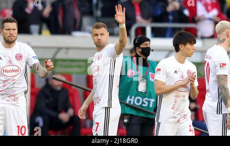 firo : 03/19/2022 Fuvuball, Fußball, 2. Bundesliga, Saison 2021/2022, F95 Fortuna Dvºsseldorf, Düsseldorf - HSV Hamburg Hamburg Hamburg, HSV Hamburg Hamburg 1:1 Florian Hartherz, F95 Stockfoto