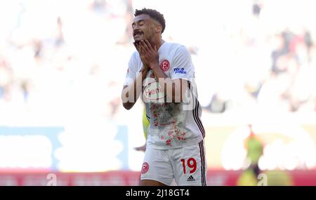 firo : 03/19/2022 Fuvuball, Fußball, 2. Bundesliga, Saison 2021/2022, F95 Fortuna Dvºsseldorf, Düsseldorf - HSV Hamburg Hamburg Hamburg, HSV Hamburg Hamburg Hamburg 1: 1 Emmanuel Iyoha, F95 Stockfoto