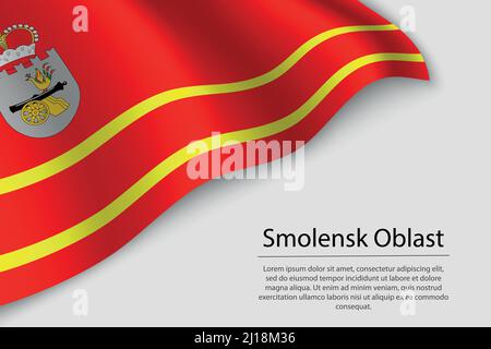 Die Flagge der Region Smolensk ist eine Region Russlands. Banner- oder Ribbon-Vektorvorlage Stock Vektor