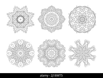 Rahmen mit kreisförmigen Ornamenten. Kreisförmiges Muster aus traditionellen Motiven und antiken orientalischen Ornamenten. Handgezeichneter Hintergrund. Stock Vektor