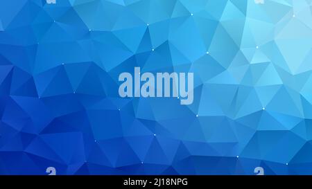 Blauer und hellblauer Polygon-Vektor-Muster-Hintergrund. Abstrakter Vollformat 3D dreieckige Low-Poly-Stil blau Farbverlauf Hintergrund. 4K Auflösung. Stockfoto