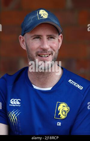 DURHAM CITY, GROSSBRITANNIEN. MÄR 23. Chris Rushworth von Durham blickt auf das Spiel der MCC University zwischen Durham UCCE und dem Durham County Cricket Club am Mittwoch, den 23.. März 2022, auf der Rennbahn in Durham City. (Kredit: Will Matthews | MI News) Kredit: MI News & Sport /Alamy Live News Stockfoto