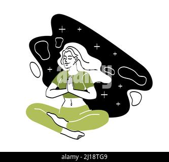 Frauen meditieren Konzept Stock Vektor