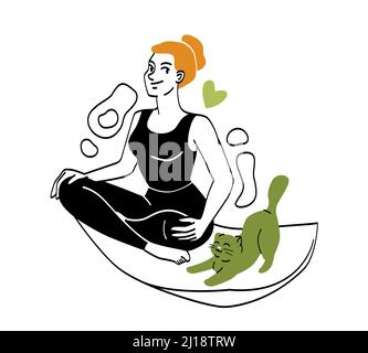 Frauen meditieren Konzept Stock Vektor