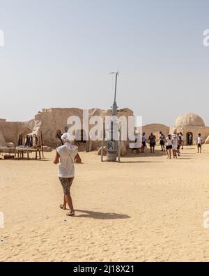 NAFTAH, TUNESIEN - 23. JULI 2018: Star Wars-Drehort im tunesischen Filmset 1977, Tozeur Sahara, Afrika Stockfoto