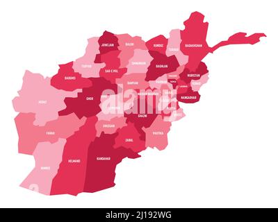 Afghanistan - regionale Karte der Provinzen Stock Vektor
