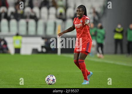 Turin, Italien. 23.. März 2022. Während des UEFA Womens Champions Viertelfinals erstes Beinspiel zwischen Juventus und Olympique Lionnais im Allianz-Stadion in Turin, Italien Cristiano Mazzi/SPP Credit: SPP Sport Press Foto. /Alamy Live News Stockfoto