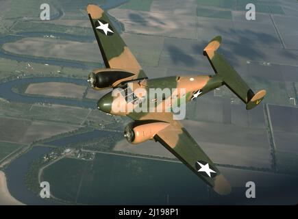 WWII Beechcraft 18 Bomber-Navigator Trainer. Stockfoto