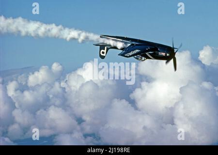 WWII Grumman F8F Navy und Marine Bearcat Trägergestützter Kampfflugzeug. Stockfoto