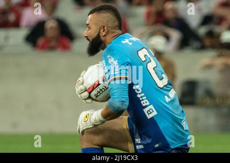 Curitiba, Brasilien. 23. März 2022. PR - Curitiba - 03/23/2022 - PARANAENSE 2022, ATHLETICO PR X CORITIBA - Alex Muralha Torhüter von Coritiba bei einem Spiel gegen Athletico-PR im Stadion Arena da Baixada zur Paranaense-Meisterschaft 2022. Foto: Robson Mafra/AGIF/Sipa USA Quelle: SIPA USA/Alamy Live News Stockfoto