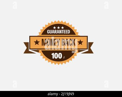 Geld-zurück-Garantie Abzeichen, Rückzahlung oder Sonderangebot isoliert Symbolvektor. Schnäppchen, Zertifikat oder Stempel, Shopping und Business Emblem. Safe shopp Stock Vektor