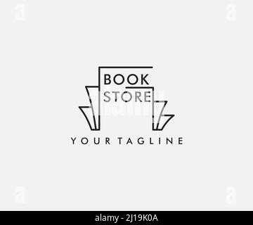 Buchladen Logo Design-Vorlage, verwendbar für Online-Shop Stock Vektor